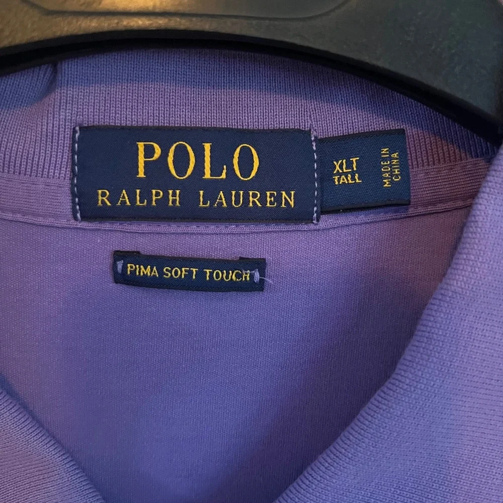 Polo Ralph Lauren Mens XLT Purple Violet Pima Soft Cotton Polo Flesh Pony